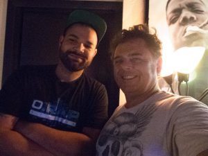 Spanish language version of 'Bad Guys' by Gone Marshall being recorded in Florida, USA